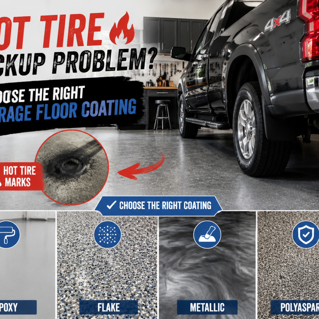 Hot Tire Pickup Problem Choose The Right Garage Floor Coating