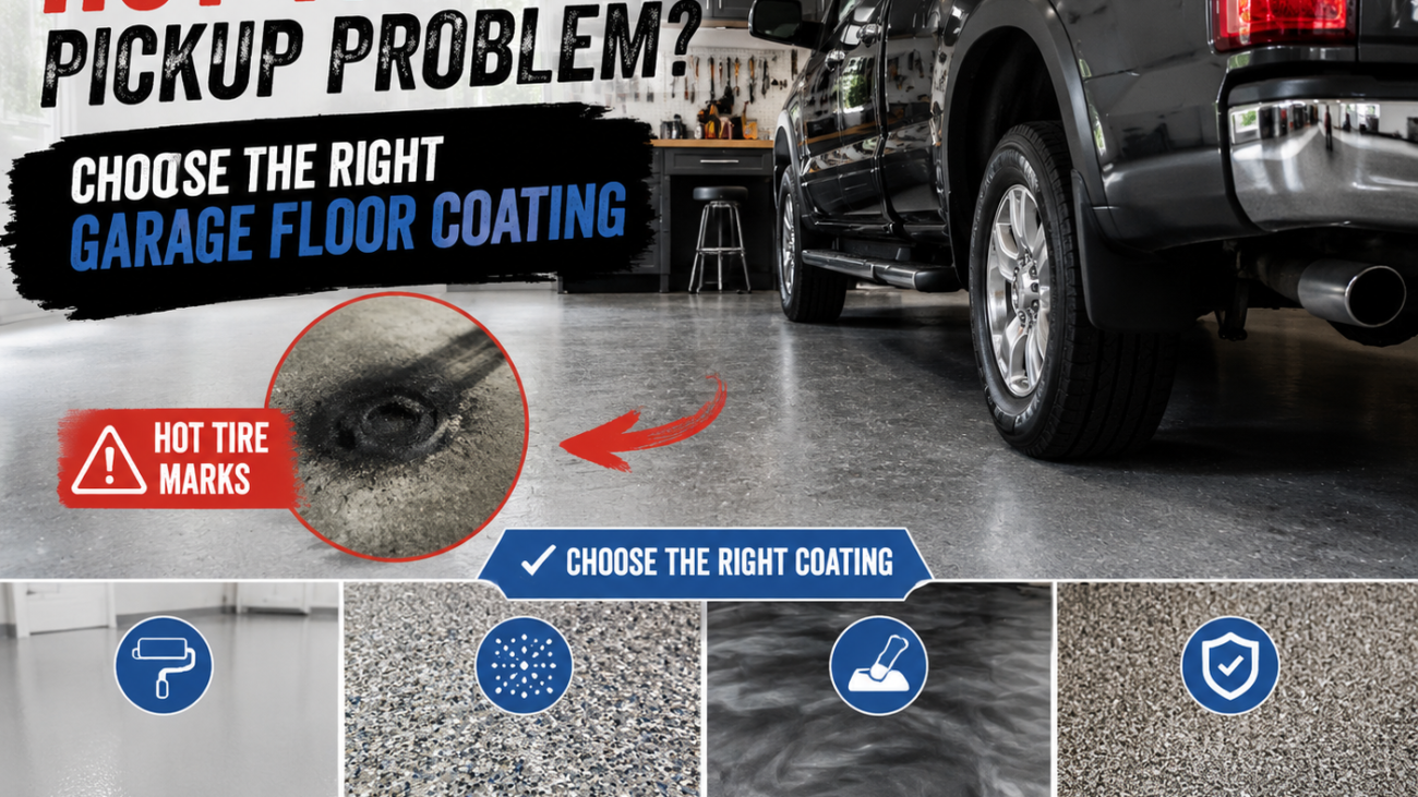 Hot Tire Pickup Problem Choose The Right Garage Floor Coating